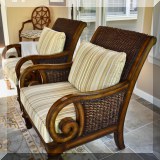 F20. Pair of Lexington Furniture Marin wicker side chairs  